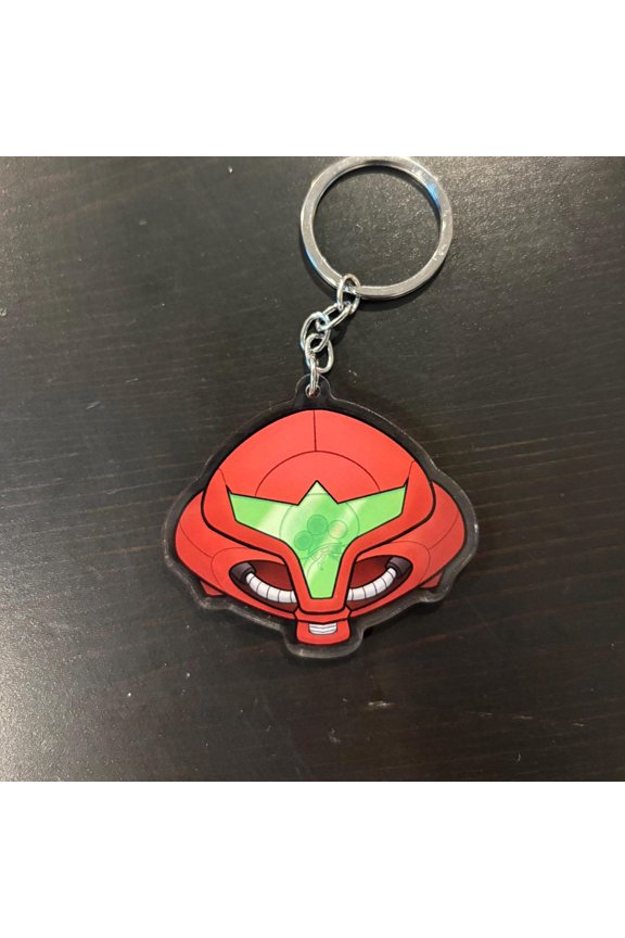 Samus Helmet and Metroid Keychain (1 keychain)