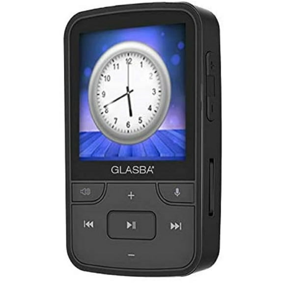 Samvix Glasba8 MP3 Player Black MP3 Player with Voice Recording 8GB Internal Memory - SD Card up to 64/128gb Full Colored Screen 1.8 Inch Screen - Bookmark/Playlist Time & Date, Stopwatch