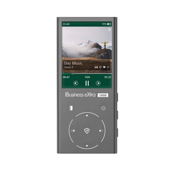 Samvix IBusiness eXtra 16GB Kosher MP3 Player with Dual Micro SD Slots Full Copy Paste System Bluetooth 5.1 2.4-Inch Screen and 30 Hour Battery (Silver)