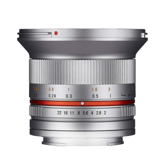 Samyang SY12M-FX-SIL 12 mm F2.0 Nano Coating System CS Camera Lens for Fujifilm X-Mount - Silver