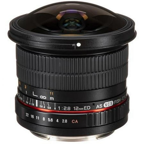 Samyang 12mm F2.8 Ultra Wide Fisheye Lens for Canon EOS EF DSLR Cameras - Full Frame Compatible