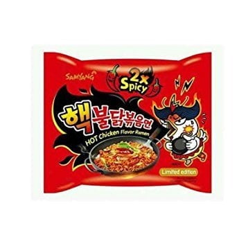 Samyang 2x Spicy Hot Chicken Flavor Ramen Hek Buldak Bokkeum Myun Nuclear Noodle Challenge 4.93 OZ (10 Pack)