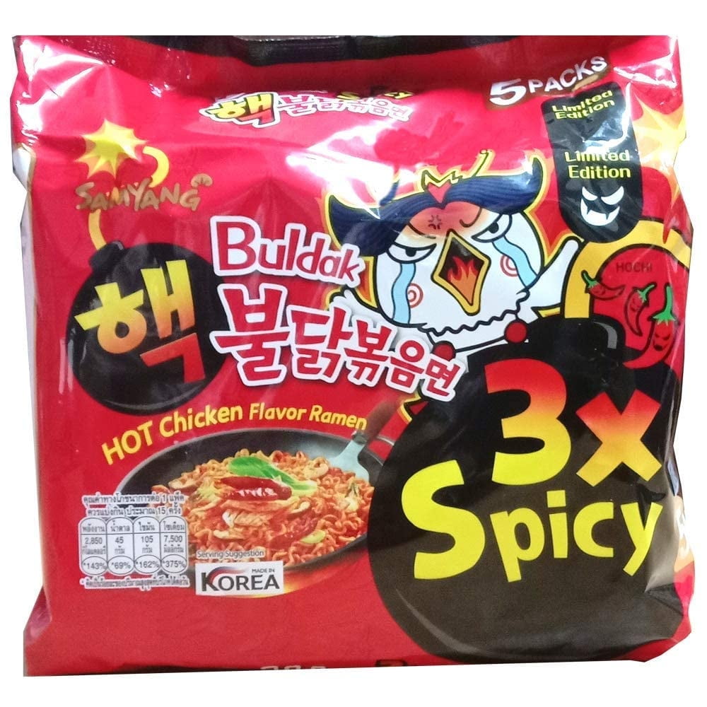 Samyang 3X Spicy Buldak Hot Chicken Flavour Instant Korean Noodles - 140Gm*5Pack (5Pack Combo) (Imported)