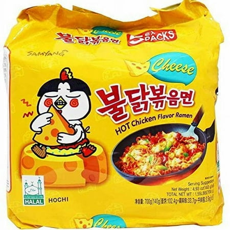 Samyang (5 Pack) Cheese Spicy Hot Chicken Flavored Ramen Noodles