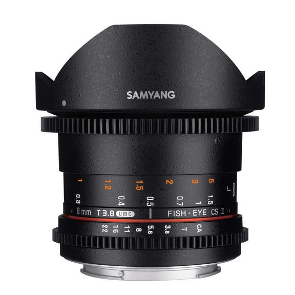 Samyang SYHD8MV-N 8 mm T3.8 HD Compact Fisheye Camera Lens for Nikon VDSLR