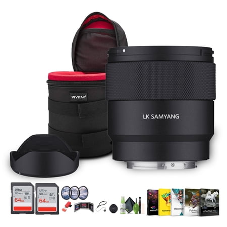 Samyang AF 16mm f/2.8 P FE Lens (Sony E) + 2x 64GB Memory Card + 62mm 3 Piece High Resolution Filter Kit + Corel Photo, Video, & Art Suite Deluxe + Lens Case + More