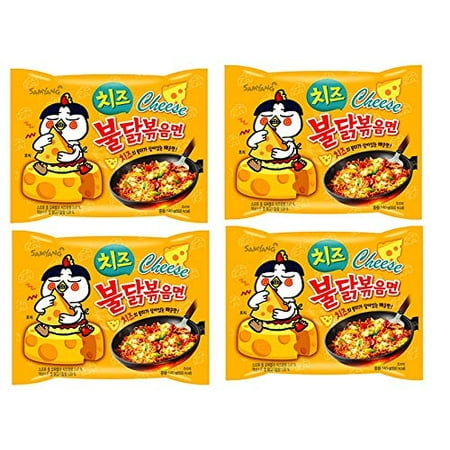 Samyang Buldak Cheese Hot Chicken Flavour Ramen Instant Korean Noodles - 130Gm*4Pack (Pack Of 4) (Imported)