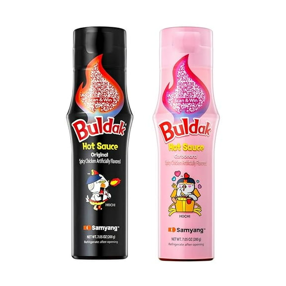 Samyang Buldak Hot Sauce - Original Carbonara , Korean Spicy Hot Chicken Flavor Sauce Bundle Pack