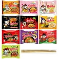 thumbnail image 1 of Samyang Buldak Ramen Variety 10 Packs - Carbonara, Cream Carbonara, Kimchi, Stew, Jjajang, 2X Spicy, Habanero Lime, Curry, Quattro Cheese, Original l With Absol MarketPlace Chopsticks, 1 of 9