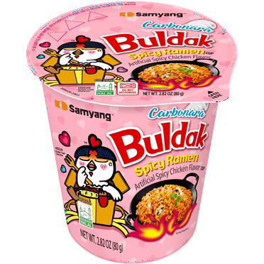 Samyang Buldak Spicy Chicken Carbonara Instant Noodle Soup Cup, 2.82oz
