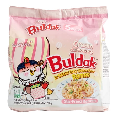 Samyang, Buldak, Stir-Fried Ramen, Spicy Chicken, Cream Carbonara, 5 Packs, 4.93 oz Pack of 2