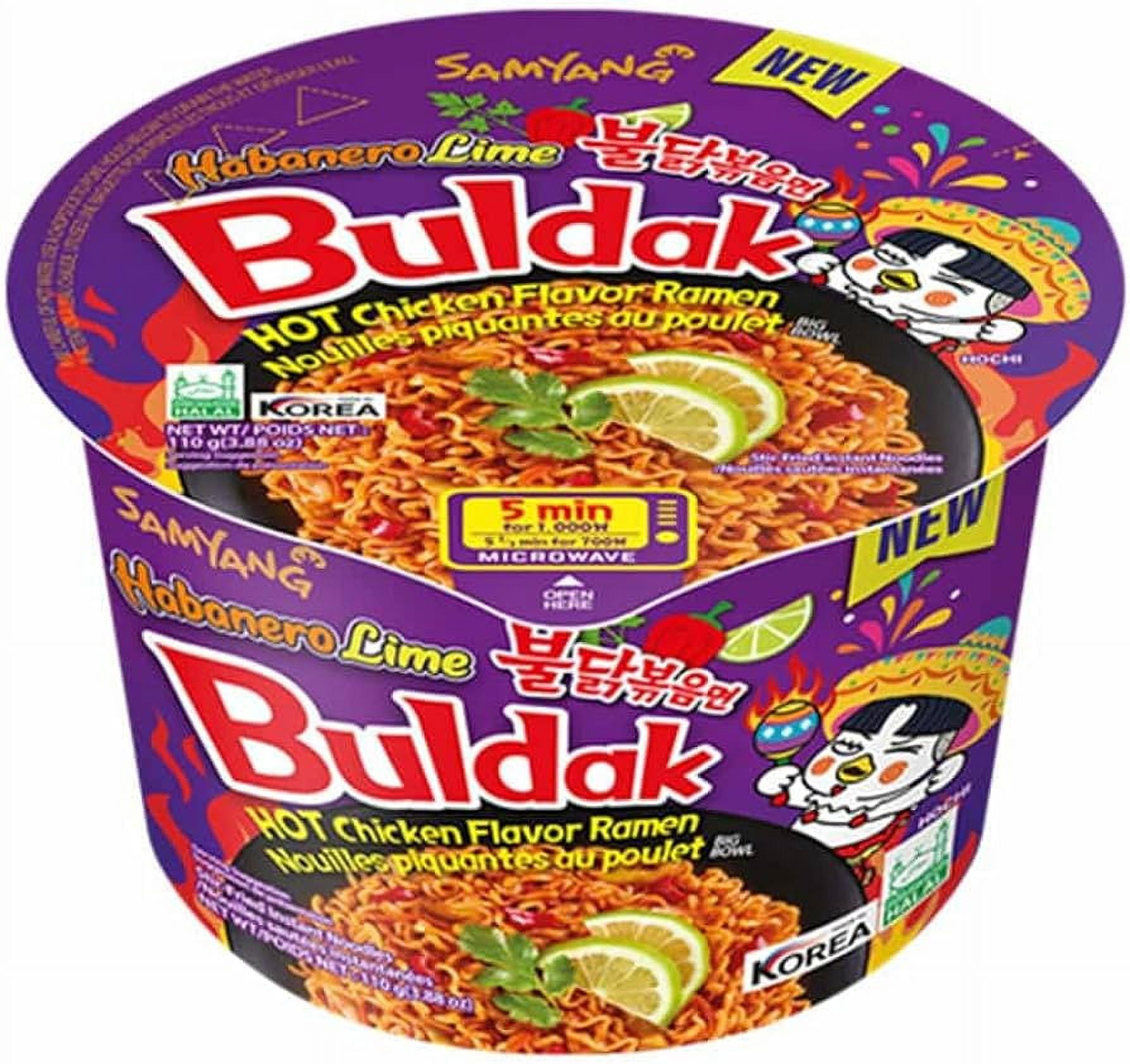 Samyang Buldak StirFried Ramen, Spicy Chicken Habanero Lime, Large