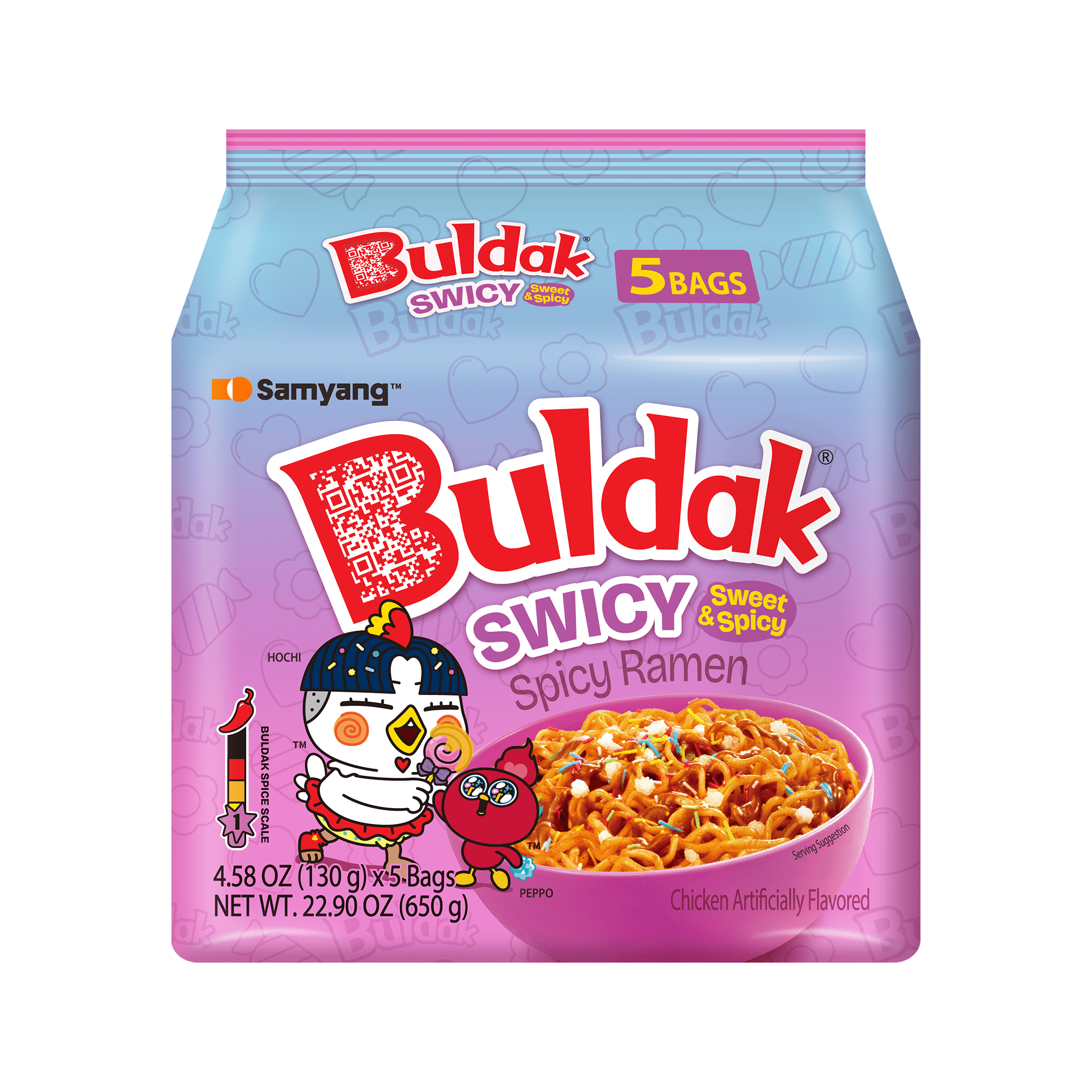 Samyang Buldak Swicy Flavor Ramen, 4.58 oz, 5 Pack