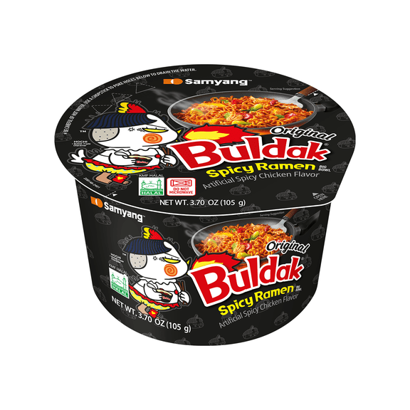 Samyang Buldak | Original Hot Chicken Spicy Flavor | Korean Instant Ramen Noodle | Big Bowl | Convenient | 1-Pack | 3.7oz |