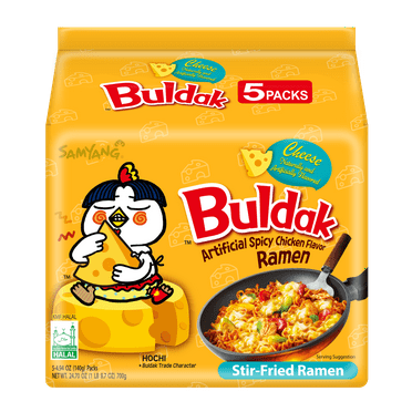 Samyang Ramen Noodle Cheese Hot Chicken, 4.94 oz, 5 Count