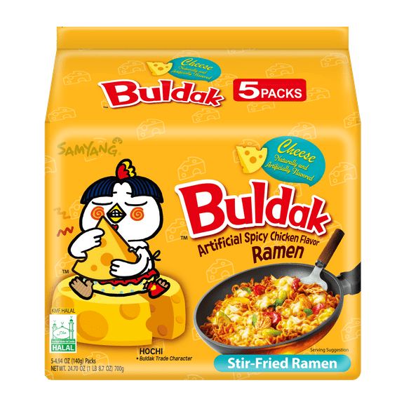 Samyang Ramen Noodle Cheese Hot Chicken, 4.94 oz, 5 Count