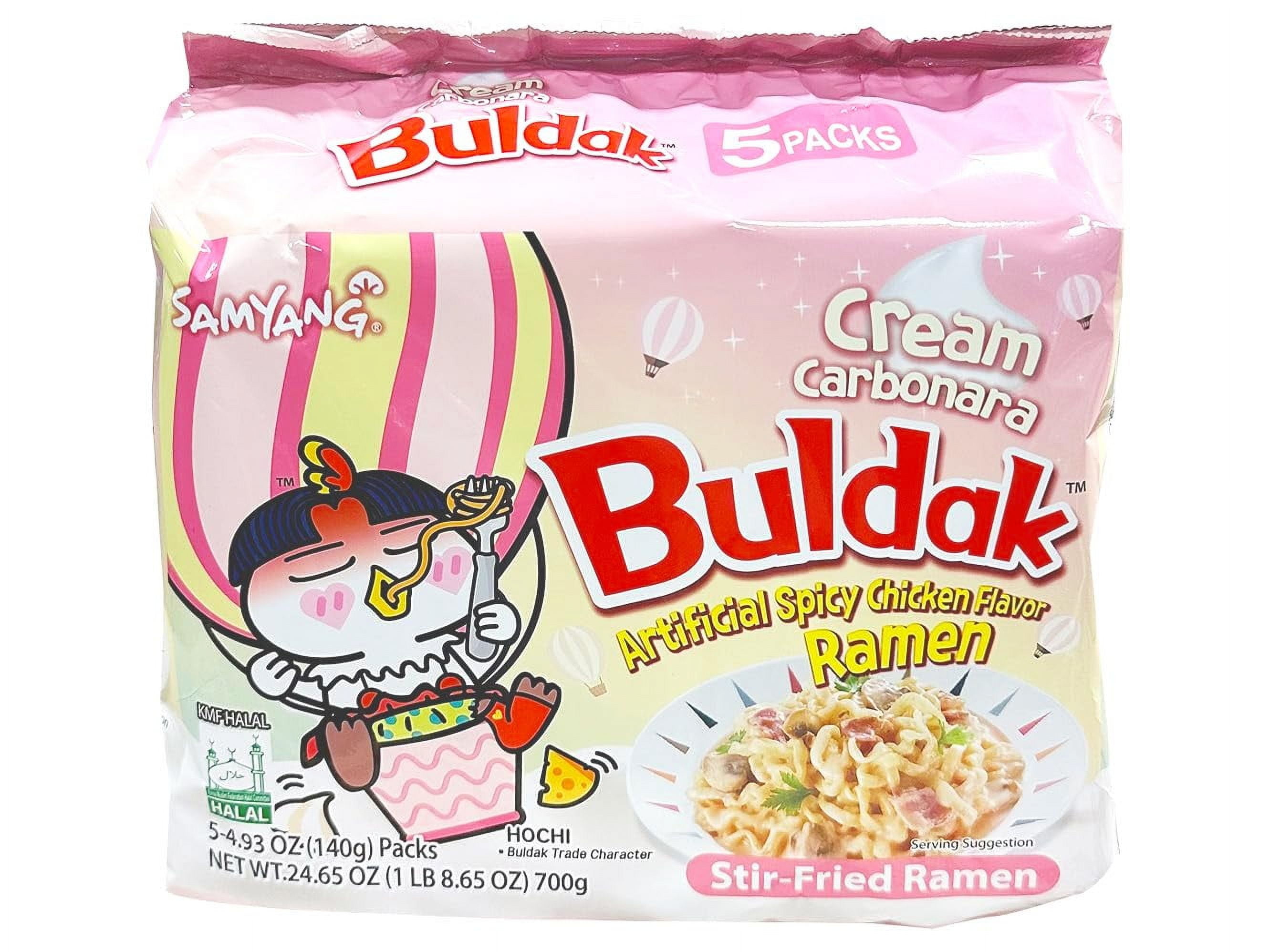 Samyang Spicy Chicken Noodle Cream Carbonara Flavor Ramen, 4.58 oz, 5 Pack