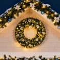 thumbnail image 1 of SamyoHome 48in Pre-lit Christmas Wreath, Lighted Artificial Garland with Dual-Tone LEDs for Door Wall Decor, Light Green, 1 of 9