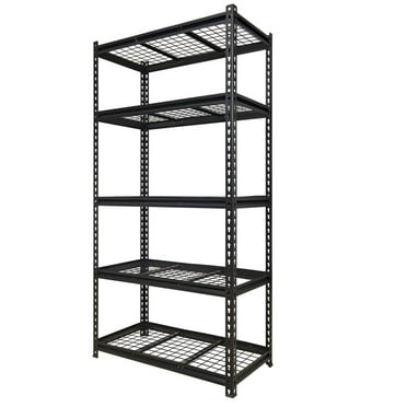 SamyoHome 5-Shelf 35.4''L x 18''W x 72''H Heavy-Duty Steel Wire Shelving  2250 lbs Capacity, Black