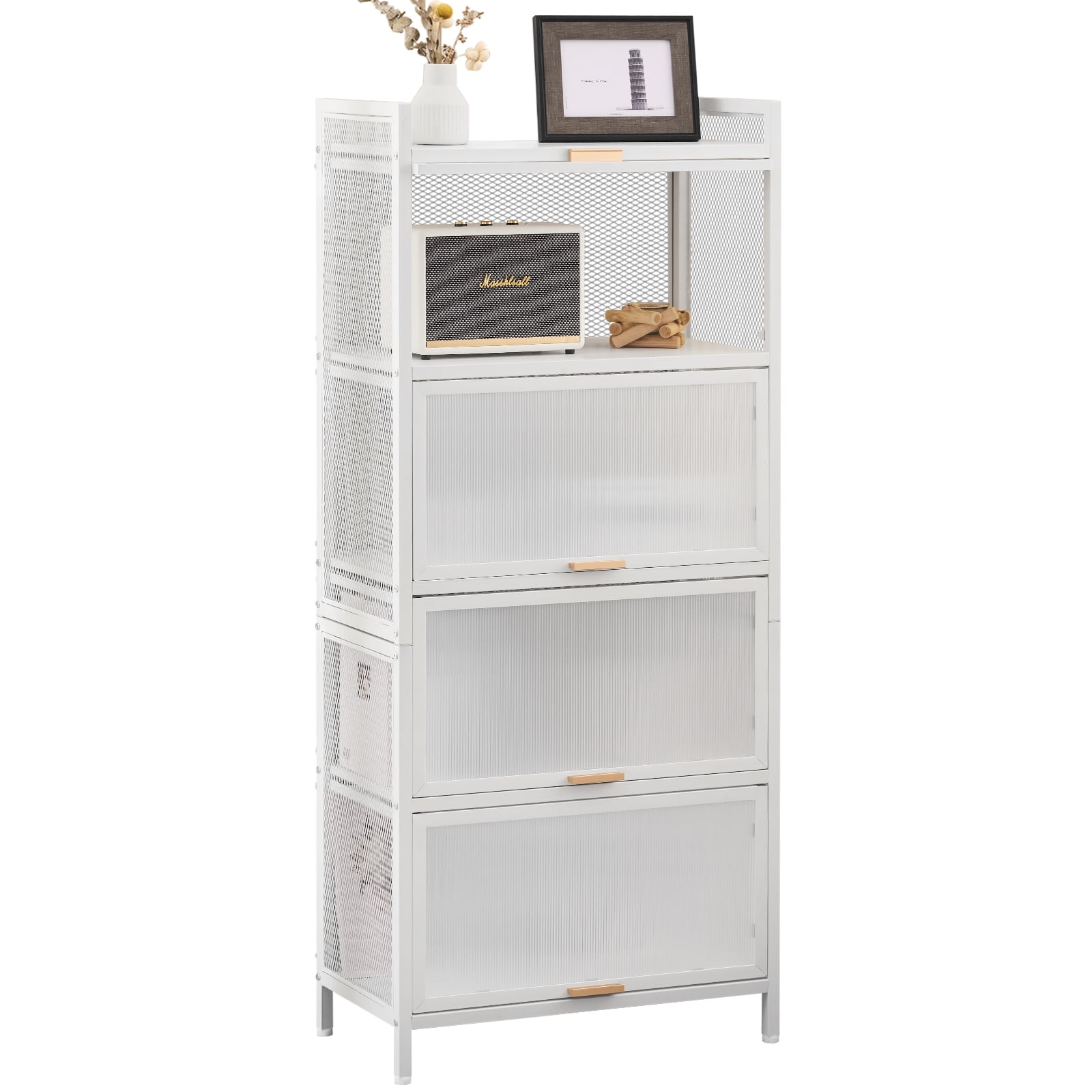 SamyoHome 5 Tier Kitchen Bakers Rack with Mesh Sides and Back, Pantry ...