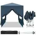 thumbnail image 1 of SamyoHome 6.5 x 6.5ft  Ez Pop Up Gazebo Canopy Tent for Outdoor Waterproof Party Wedding 4 Sidewalls (Blue), 1 of 8
