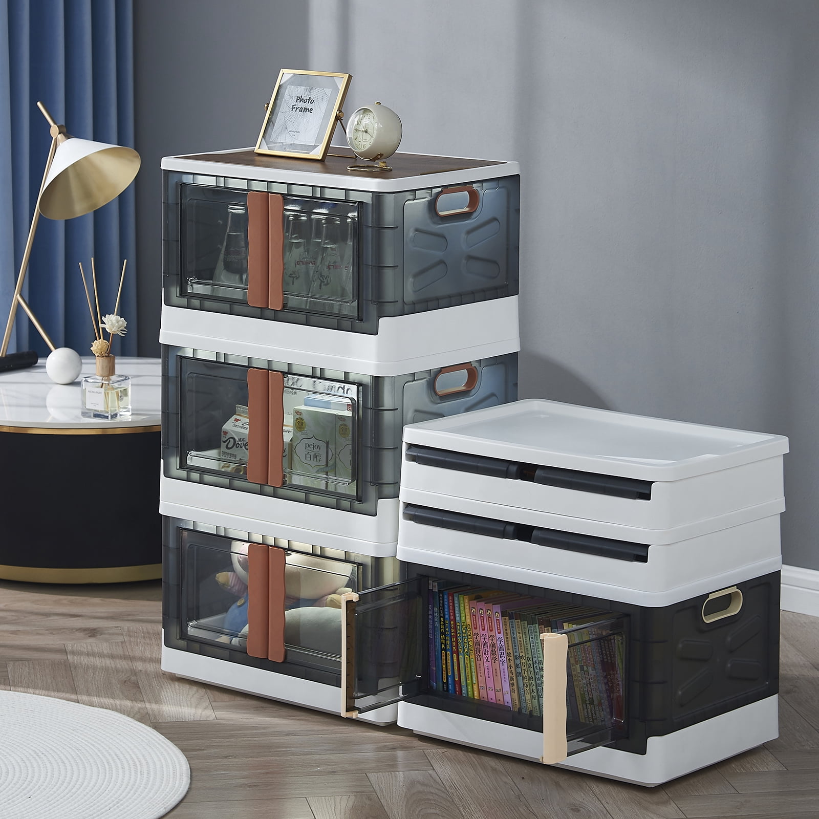 SamyoHome Collapsible Plastic Toy Storage Bins, 3Pack Closet Organizer