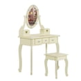 thumbnail image 1 of SamyoHome Kids Vanity Set with Chair Dressing Table and Stool Set with Lighted Mirror Light Yellow, 1 of 16