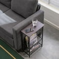thumbnail image 1 of SamyoHome Metal Frame Accent Table with Storage Basket, Magazine Holder Side Table, Multifunctional Bathroom Table, 1 of 11