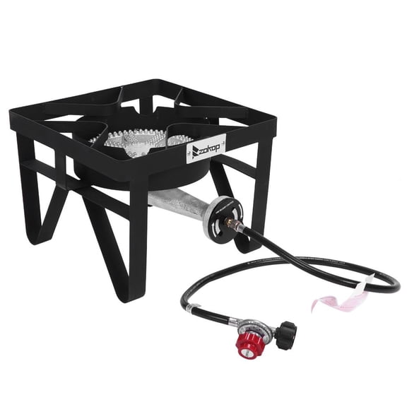 SamyoHome Outdoor Burner Stove With Square Furnace 20W BTU With 0-20psig High Pressure Valve