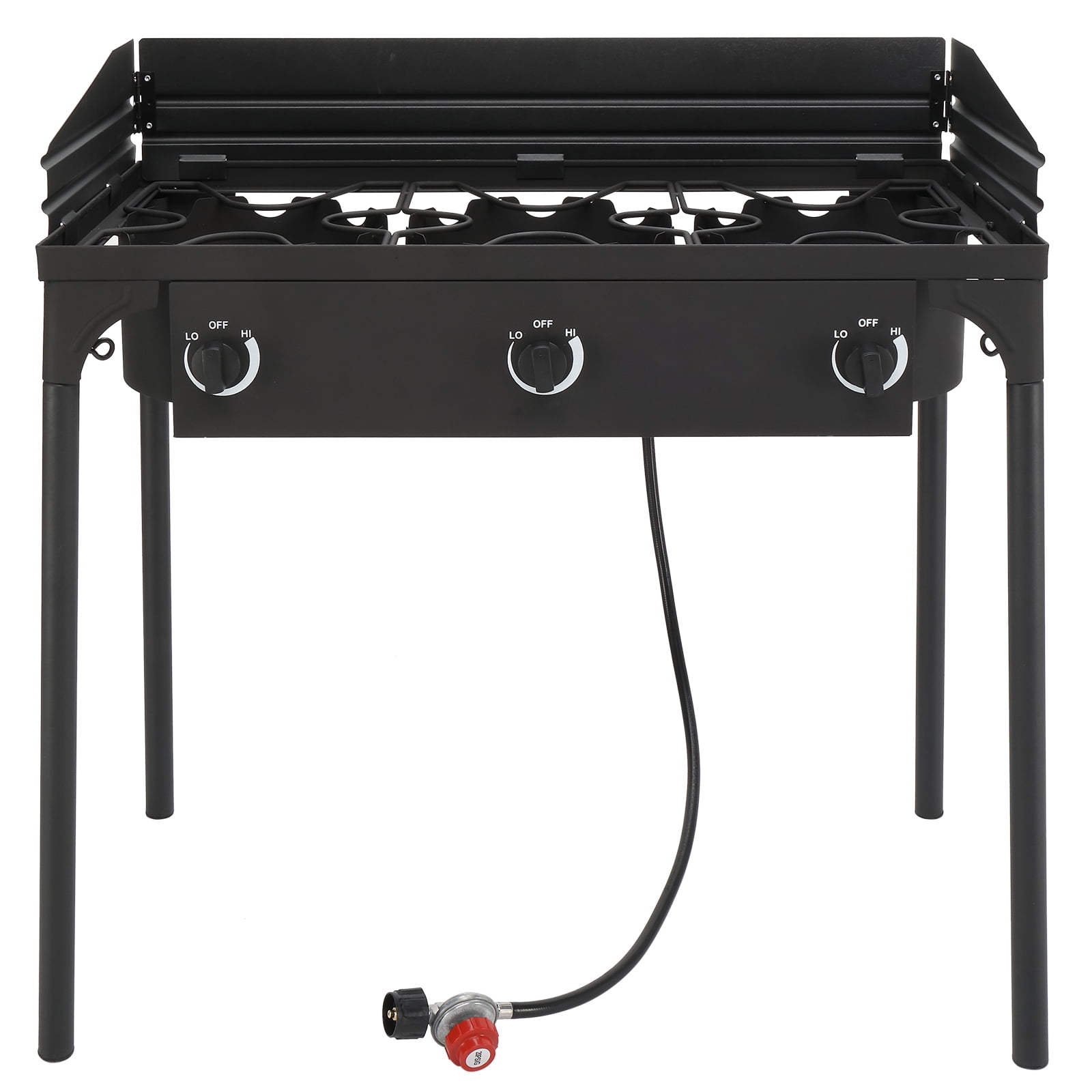 SamyoHome Outdoor Stove, 3 Burner 225000 BTU, Wind Panel for Camping