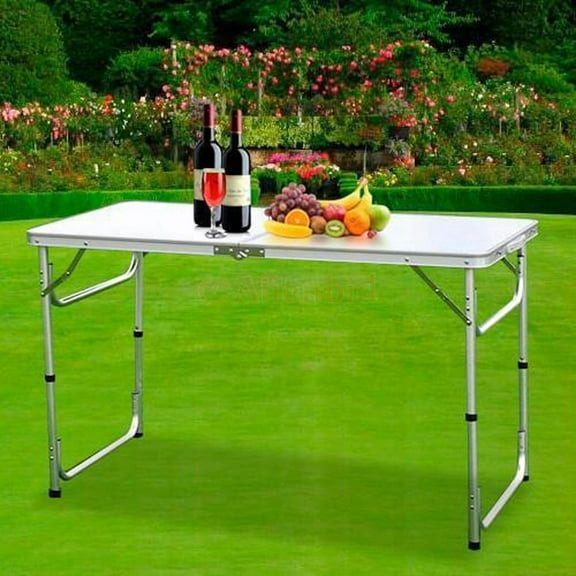 SamyoHome Portable Folding Aluminum Height Adjustable Table Picnic Camping Table