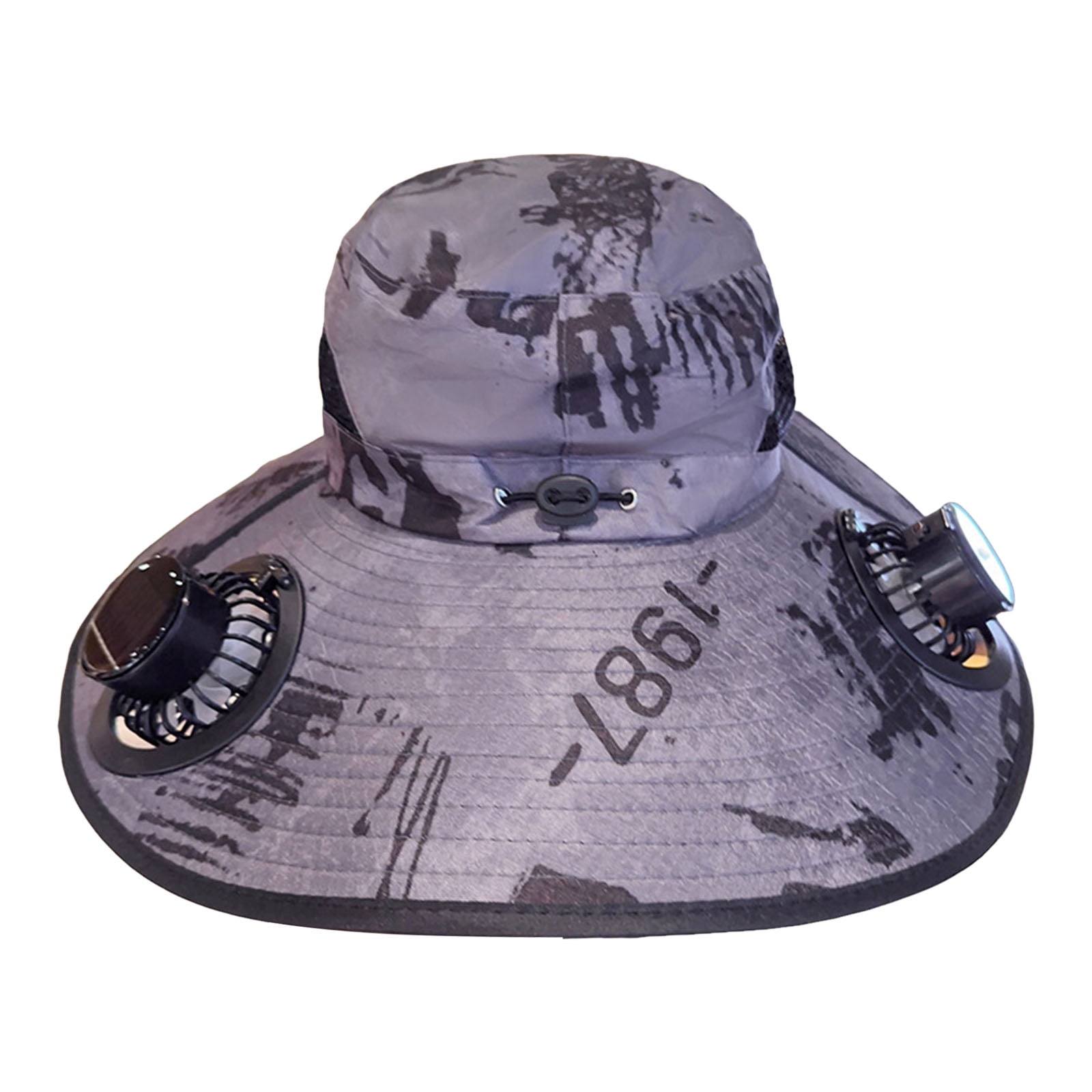Samzpon Wide Brim Solar Fan Hat Hat With Fans Solar Power For Men Women ...