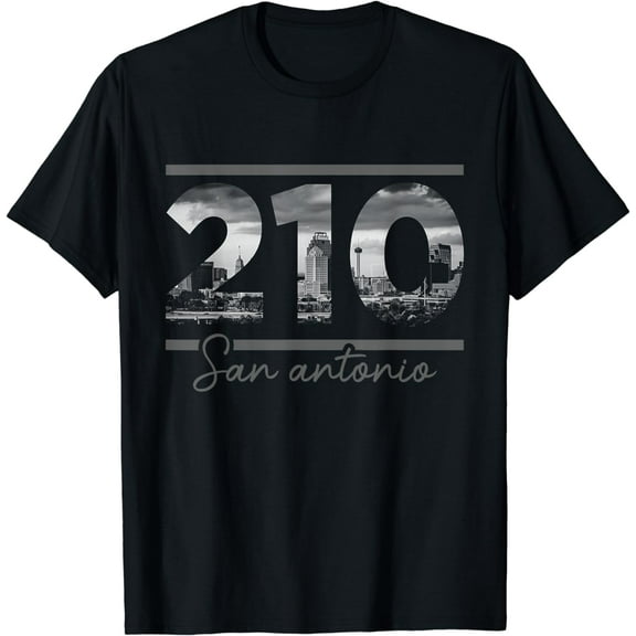 San Antonio 210 Area Code Skyline Texas Vintage T-Shirt