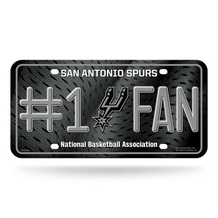 San Antonio Basketball Spurs #1 Fan Metal License Plate Tag - Number One! Let's Go!!