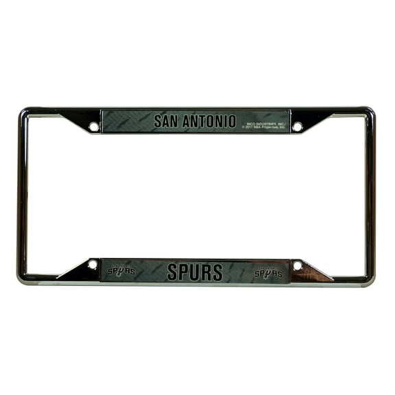 San Antonio Basketball Spurs EZ View License Plate Frame - Designed for Upper or Lower Corner License Plate Tabs