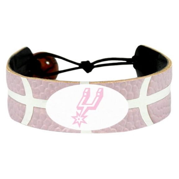 San Antonio Basketball Spurs Logo Leather Pink Bracelet