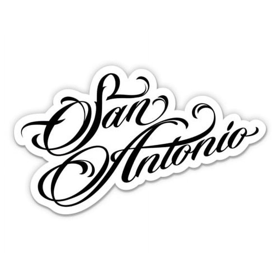 San Antonio Cursive Local Native - 3" Vinyl Sticker - For Car Laptop I-Pad Phone Helmet Hard Hat - Waterproof Decal