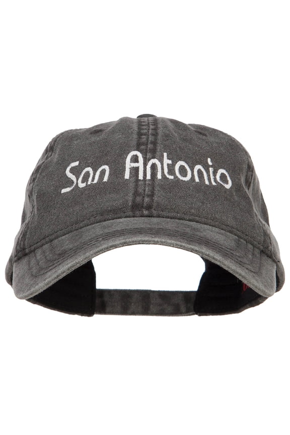 San Antonio Embroidered Washed Cap - Black OSFM