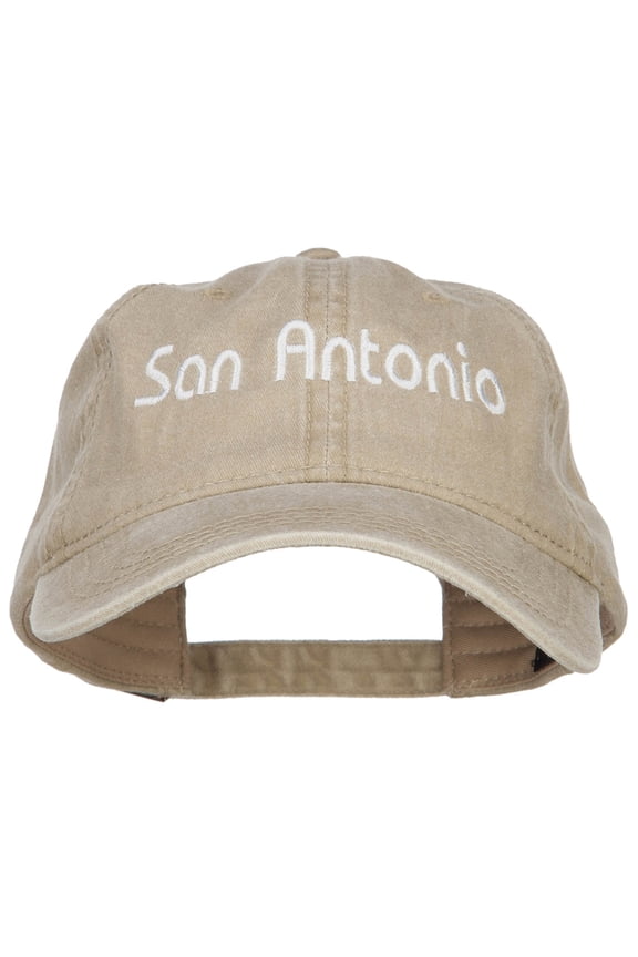 San Antonio Embroidered Washed Cap - Khaki OSFM