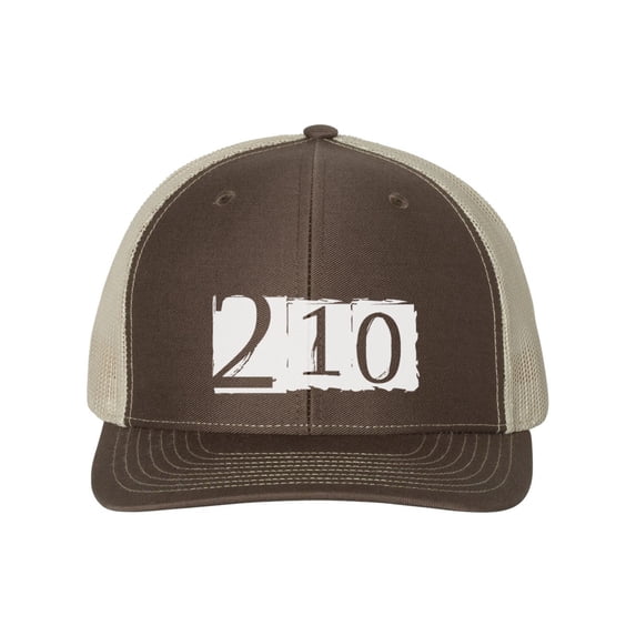 San Antonio Hat, 210, Texas Hat, Texas Trucker Hat, 210 Hat, Adjustable Snapback, Gift For Her, Dad Hat, Texas Pride, 210 Cap, White Text, Brown/Khaki