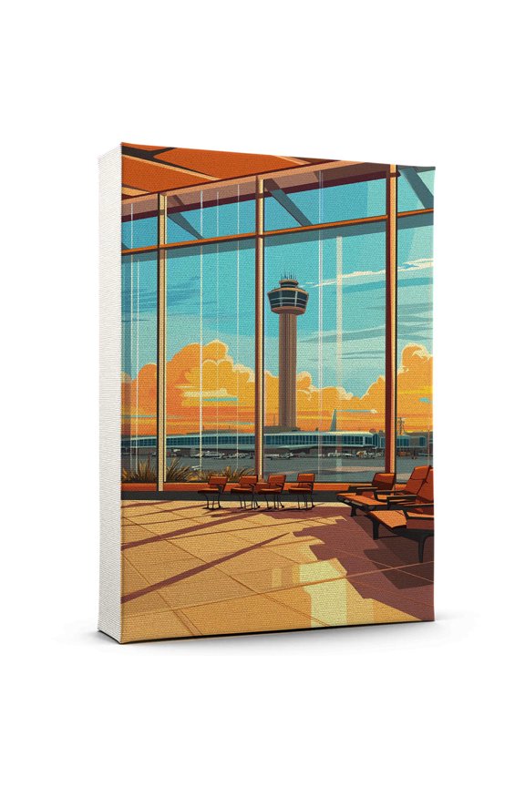 San Antonio International Airport Vintage Travel Canvass, San Antonio Canvas Wall Art, San Antonio International Airport Canvas Wall Art, San Antonio Wall Art Picture Print Decor - 105AZ1232