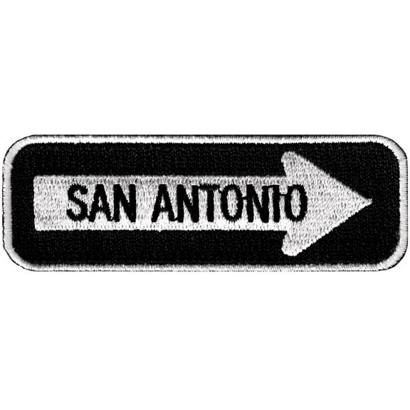 San Antonio One Way Sign Embroidered Iron-on Patch