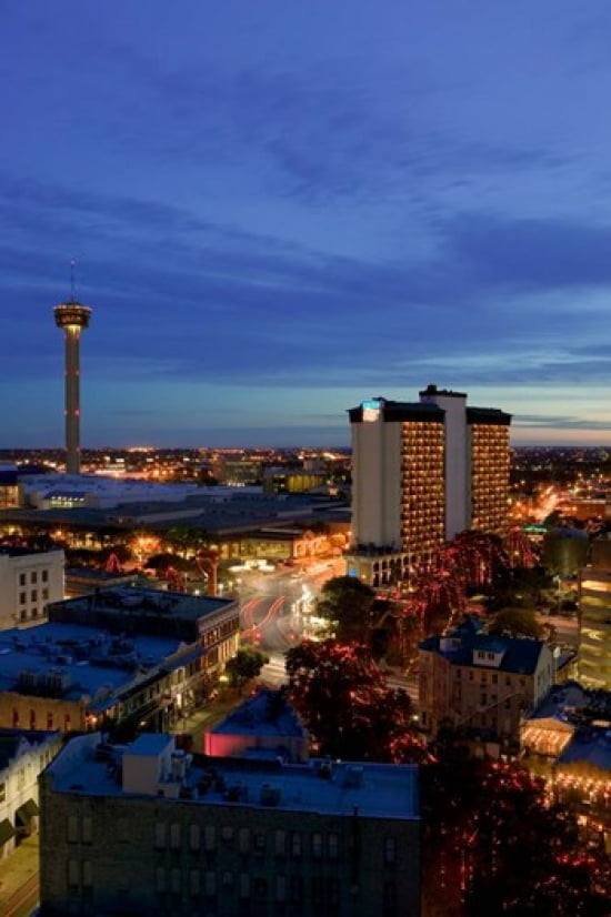 San Antonio River Walk at Dusk Texas Canvas Art - Panoramic Images (12 x 19)