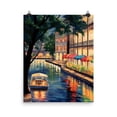 thumbnail image 1 of San Antonio Riverwalk Print, Texas Night Cityscape Wall Art, Canal Poster, Alamo Artwork, American Travel Decor, Texan Art Home Decor #3313, Unframed Canvas Size 16x24, 1 of 4