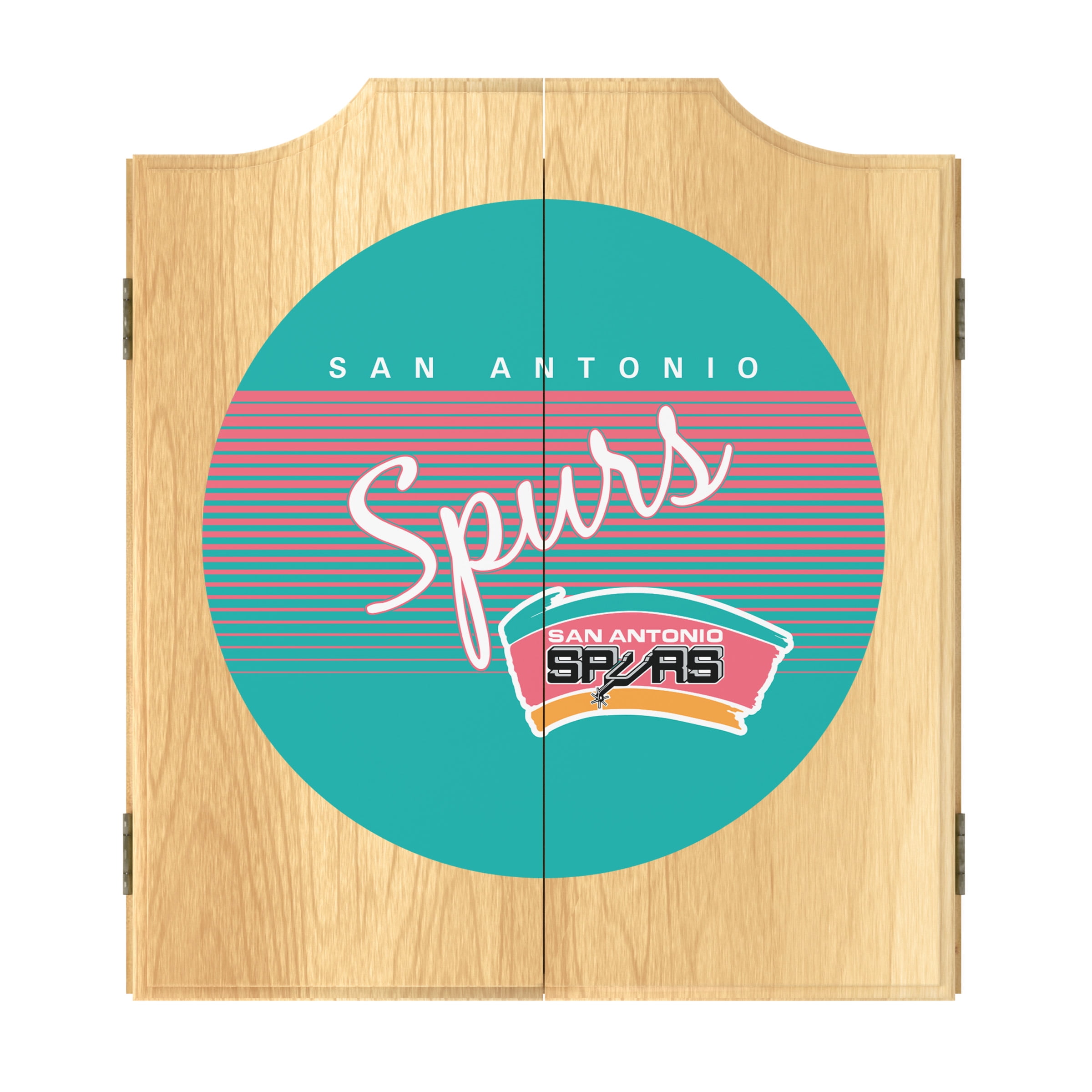 San Antonio Spurs Hardwood Classics Dart Board Set with 6 Steel