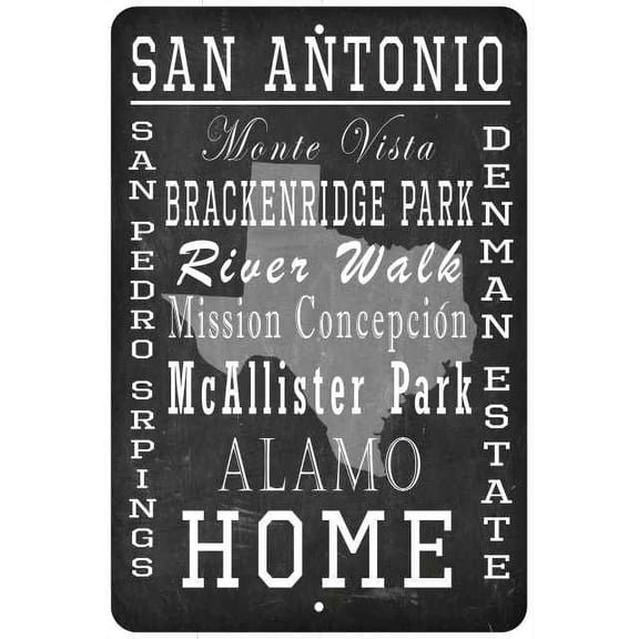 San Antonio TX Landmarks Novelty Gift 8x12 Metal Sign 108120065014