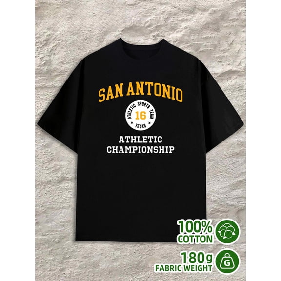 San Antonio Tee men 180G 100% Cotton black Trendy Unisex Shirt Printed tshirts Unique Design Unisex Shirt Short Sleeve tshirts Basic Unisex Shirt Graphic tshirts