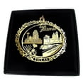 thumbnail image 1 of San Antonio Texas Brass Ornament Black Leatherette Gift Box, 1 of 8