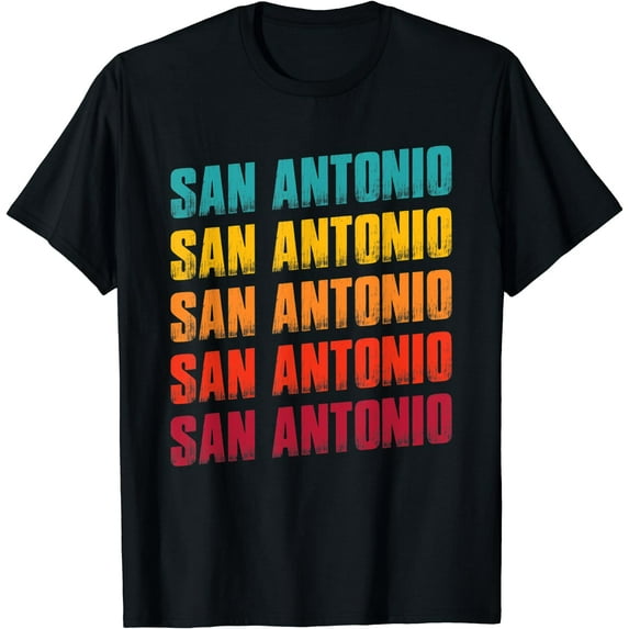 San Antonio Texas - Retro Vintage San Antonio T-Shirt Black 4X-Large