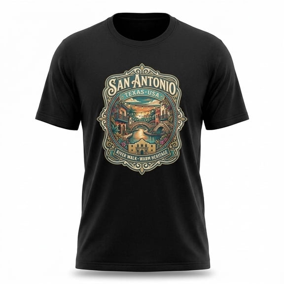 San Antonio Texas River Walk Graphic T-Shirt Unisex Travel Tee
